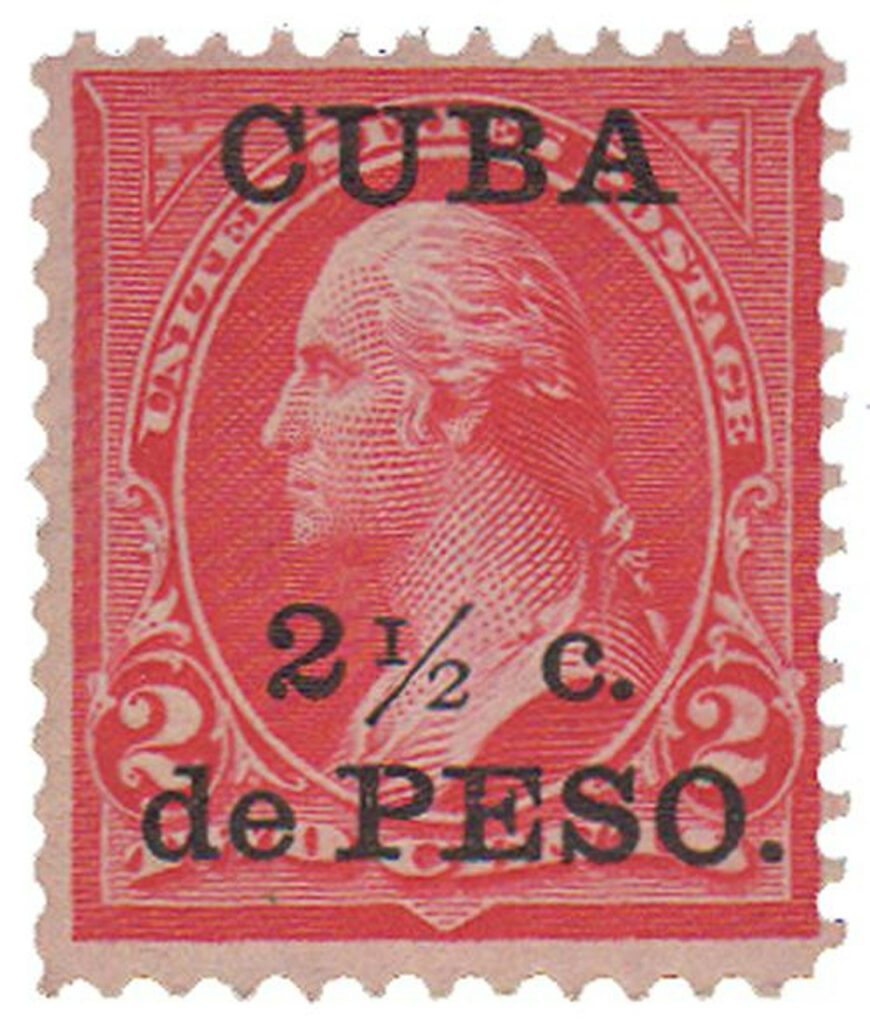 CU223 - 1899 2½c on 2c Cuba - Washington, type III, reddish brown
