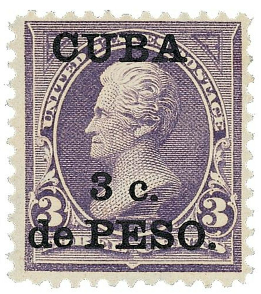 CU224 - 1899 3c on 3c Cuba - Jackson, purple