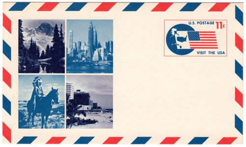 UXC5 - 1966 11cAir Mail Postal Card - Visit the USA