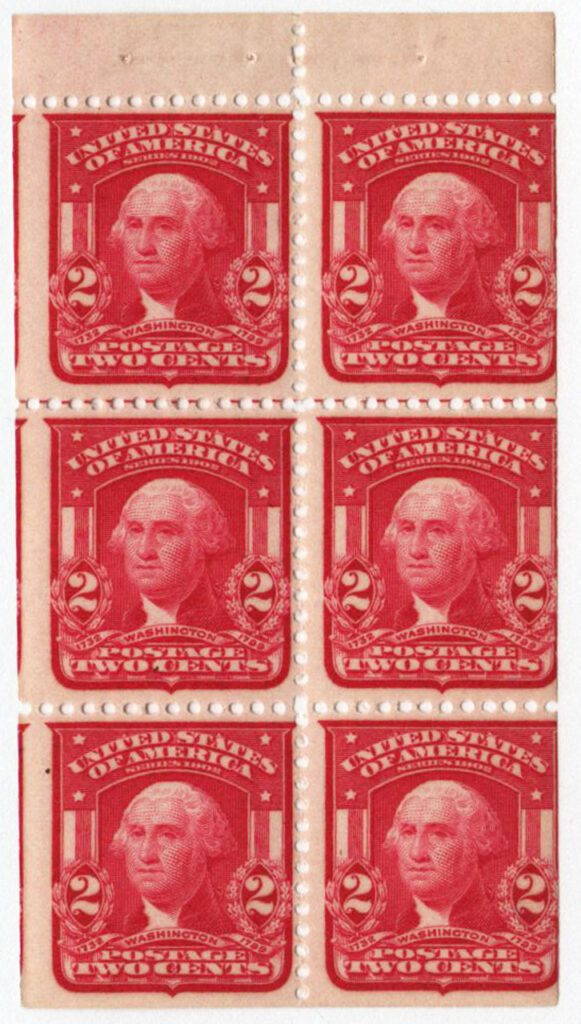 319p - 1903 2c Washington, scarlet, bklt pane