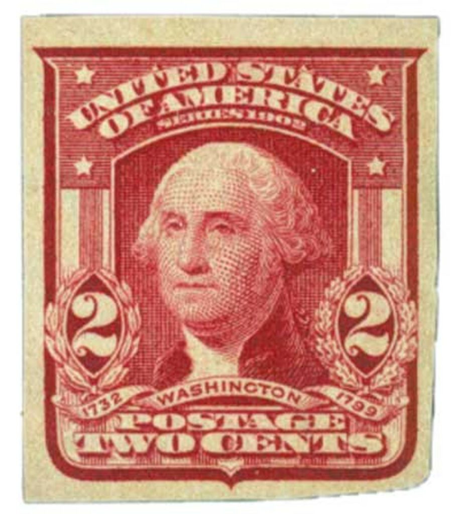320A - 1906 2c Washington, lake, imperf, type II