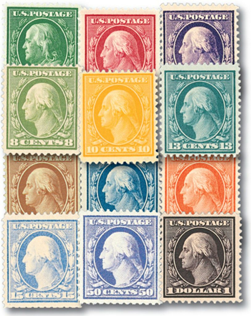 331-42 - Complete Set, 1908-09 Regular Issues, Set of 12 Stamps