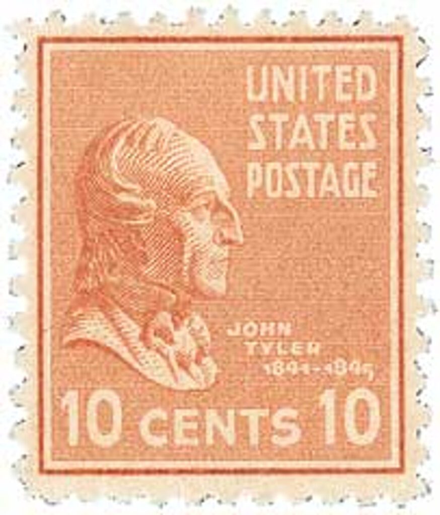 815 - 1938 10c John Tyler, brown red