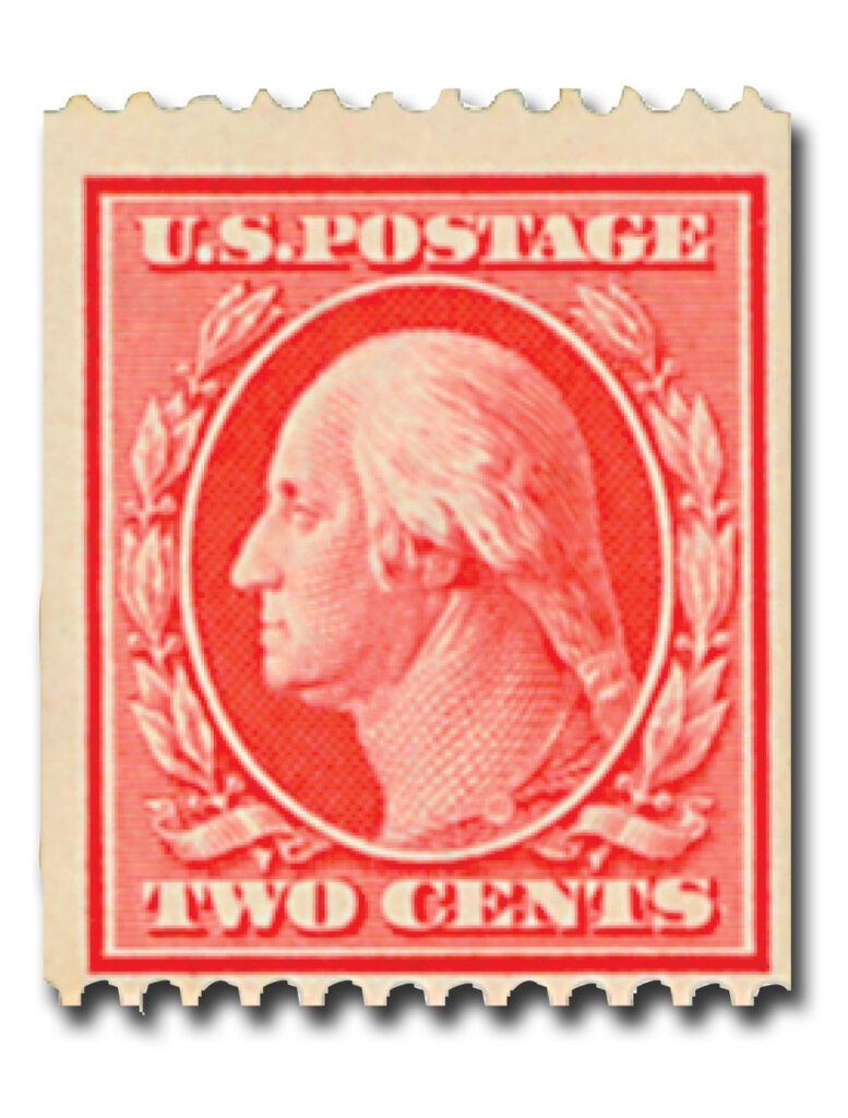 # 349 - 1909 2c Washington, carmine, double line watermark