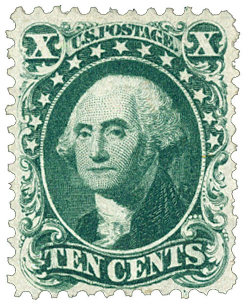 43 - 1875 10c Washington, blue green
