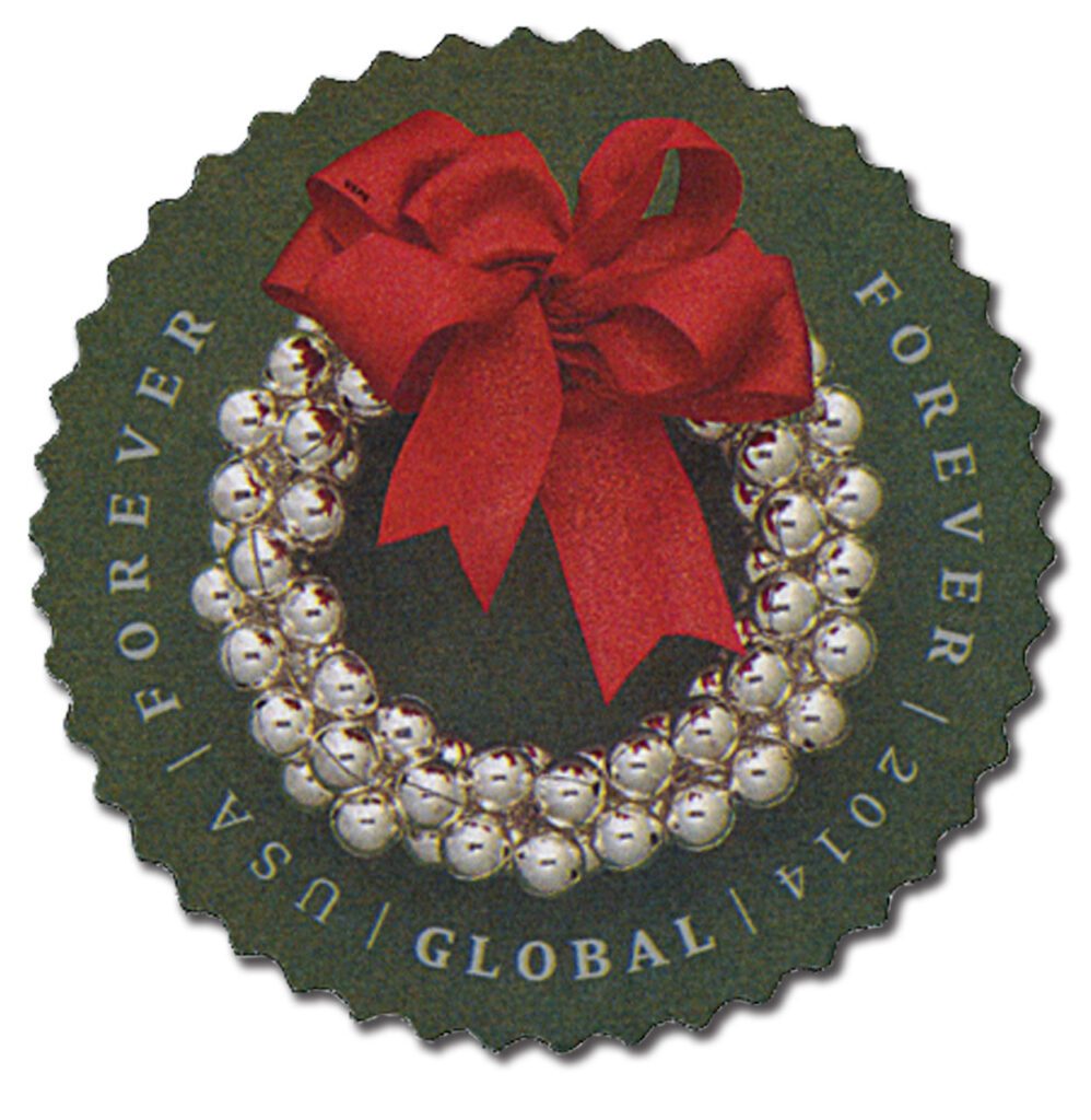 # 4936 - 2014 Global Forever Stamp - Silver Bells Wreath