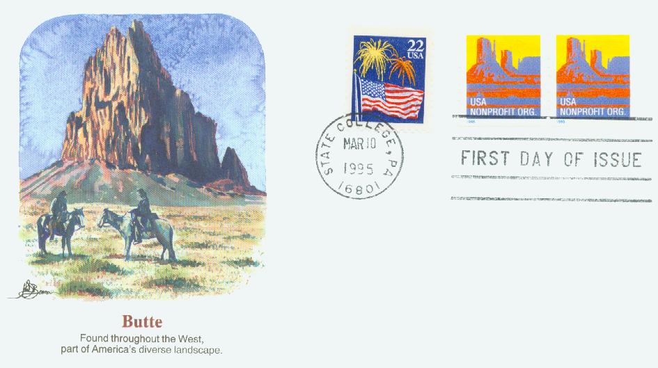 # 2902 - 1995 5c Butte, coil Fleetwood First Day Cover