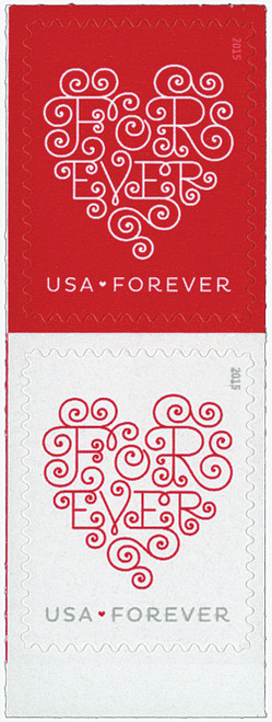4955-56 - 2015 First-Class Forever Stamp - Love Series: Forever Hearts