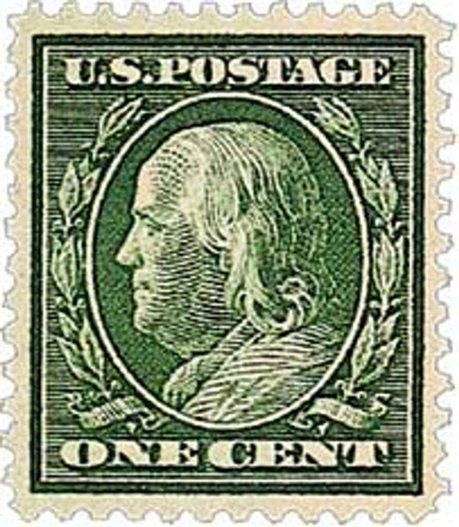357 - 1909 1c Franklin, green