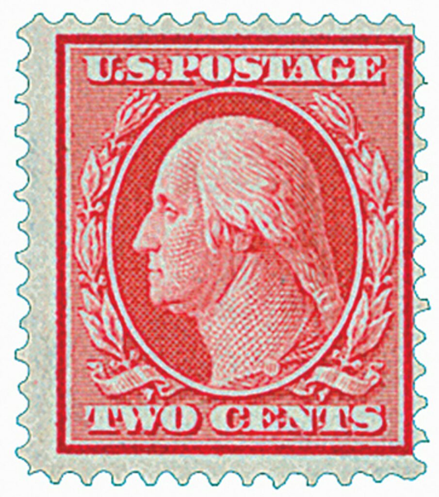358 - 1909 2c Washington, carmine