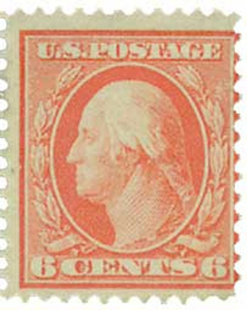 362 - 1909 6c Washington, red orange