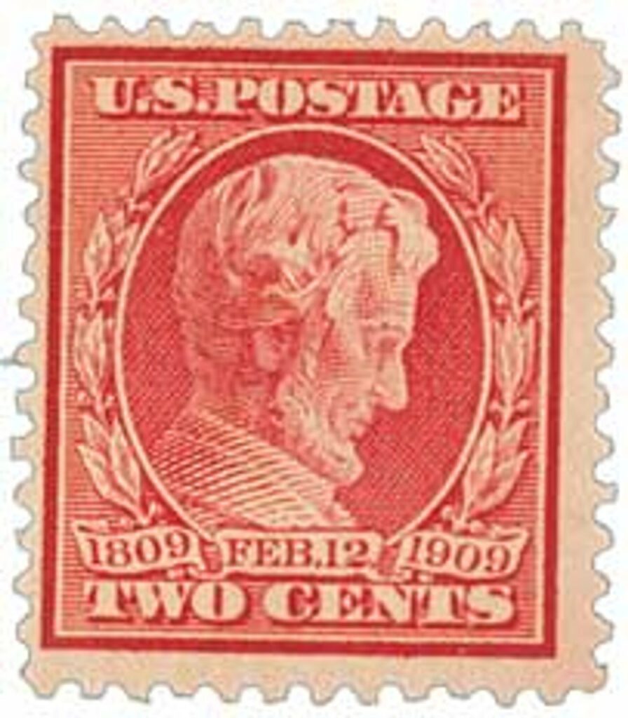 369 - 1909 2c Lincoln, carmine, perf 12