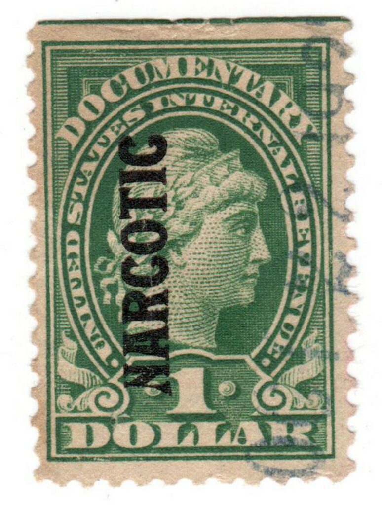 RJA41 - 1919 $1 grn, engr, ovprnt reading up
