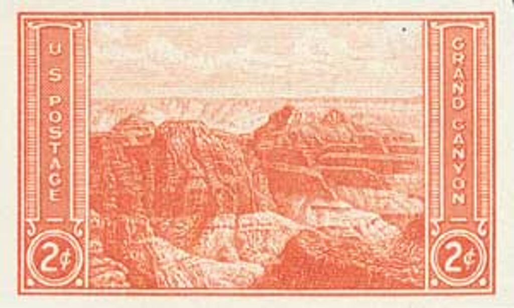 757 - 1935 2¢ National Parks: Grand Canyon, imperf, no gum