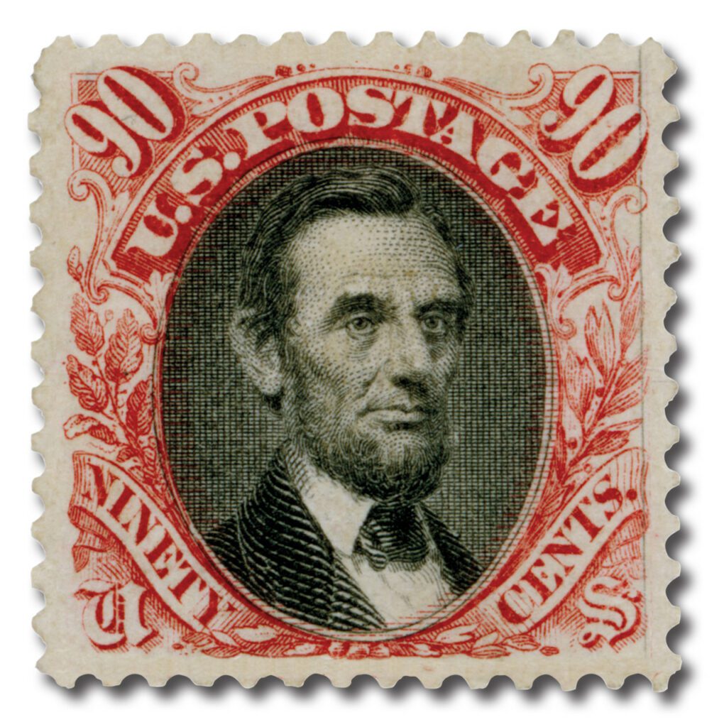 122 - 1869 90c Lincoln, carmine and black
