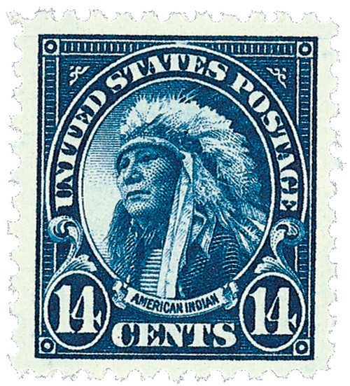 565 - 1923 14c American Indian, deep blue