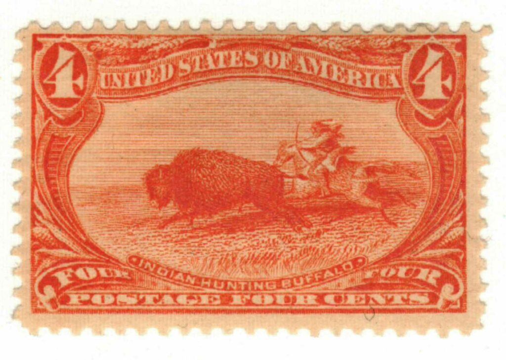 # 287 - 1898 4c Trans-Mississippi Exposition: Indian Hunting Buffalo