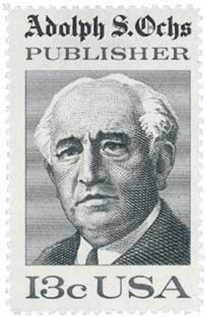 1700 - 1976 13c Adolph S. Ochs