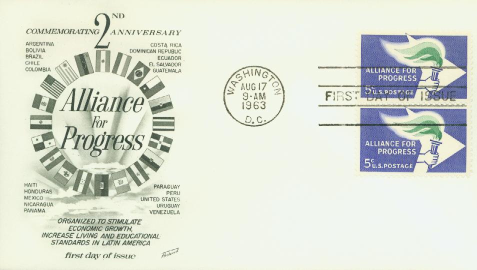 1234 - 1963 5c Alliance for Progress Fleetwood First Day Cover