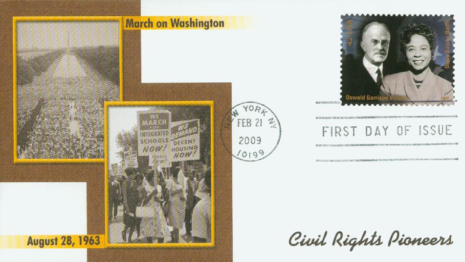 4384c - 2009 42c Civil Rights Pioneers: Oswald Garrison Villard and Daisy Bates Fleetwood First Day Cover