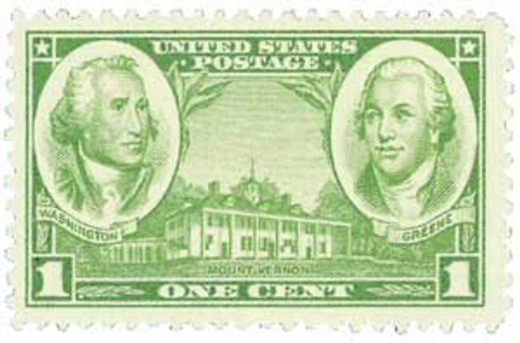 785 - 1936 1c Army and Navy: Washington and Greene, Mt Vernon