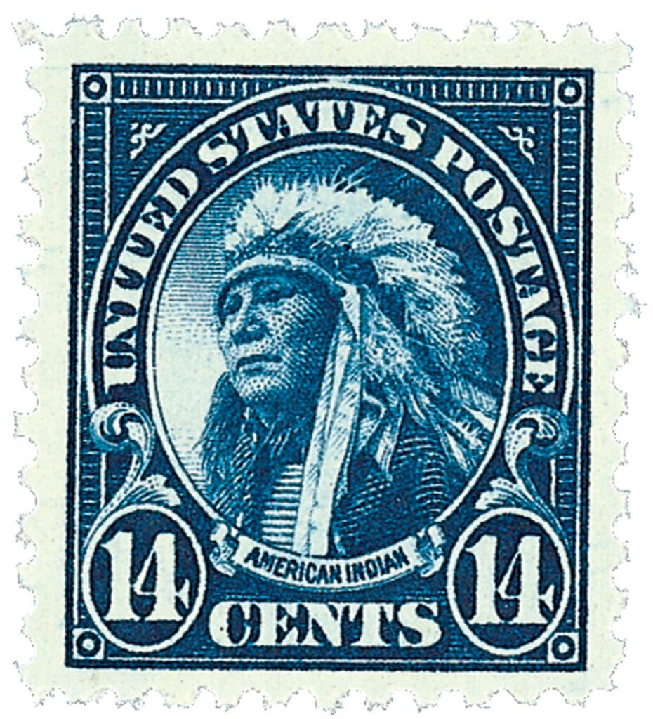 565 - 1923 14c American Indian, deep blue