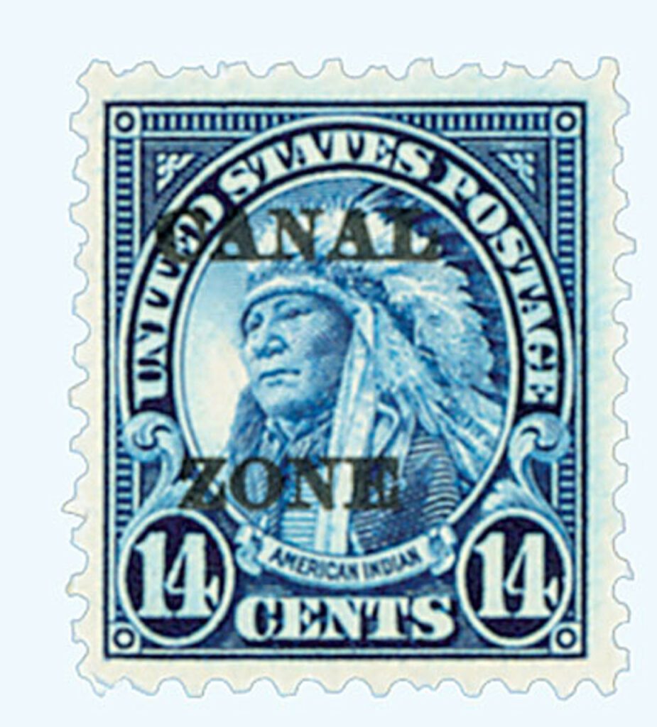 CZ77 - 1925 14c Canal Zone, dark blue, type A overprint in black