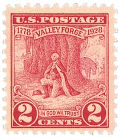 645 - 1928 2c Valley Forge Issue: Washington at Prayer