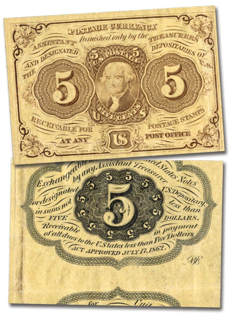 PC5 - 1862 5c Bust of Jefferson on 5c stamp