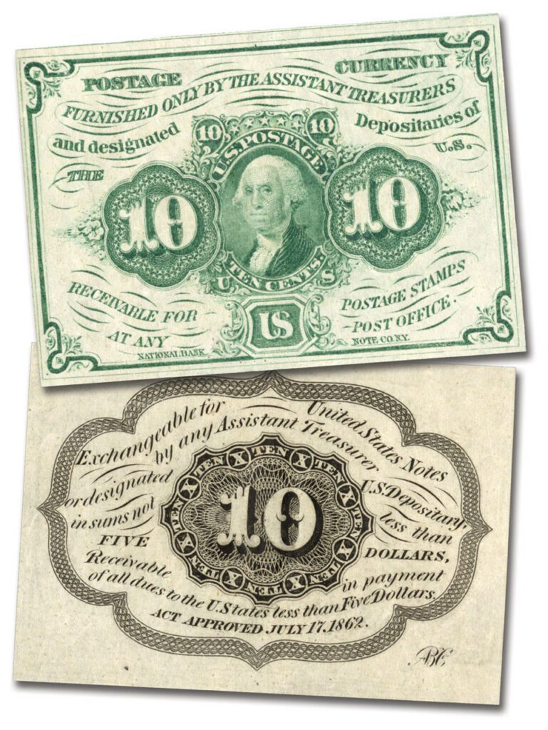 PC6 - 1862 10c Bust of Washington on 10c Stamp