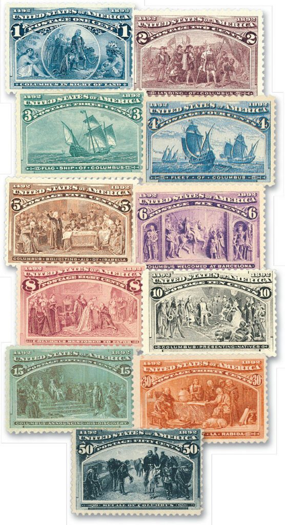 230-40 - 1893 Columbians, "short" set, 11 stamps
