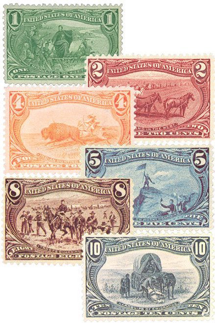 285-90 - 1898 1c-10c Trans-Mississippi Exposition Issue, Set of 6 Stamps