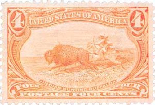 287 - 1898 4c Trans-Mississippi Exposition: Indian Hunting Buffalo