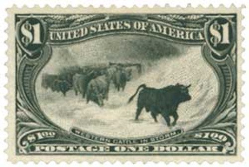 292 - 1898 $1 Trans-Mississippi Exposition: Cattle in Snowstorm