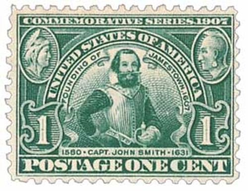 328 - 1907 1c Jamestown Commemorative: Captain John Smith, green