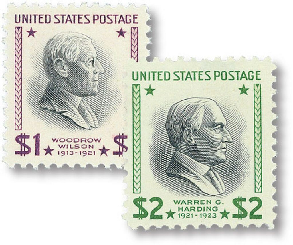 832-33 - 1938 $1 W. Wilson & $2 W. Harding