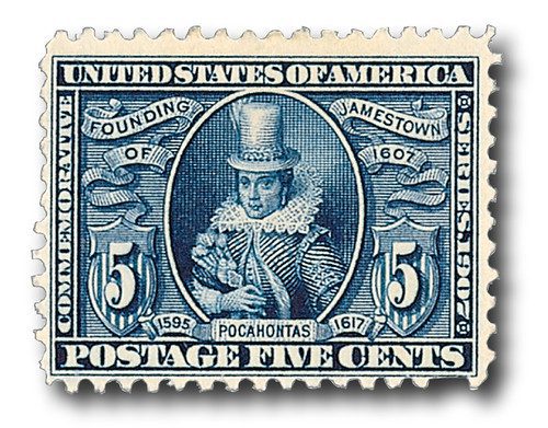 330 - 1907 5c Jamestown Commemorative: Pocahontas, blue