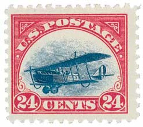 C3 - 1918 24c Curtiss Jenny, carmine rose & blue