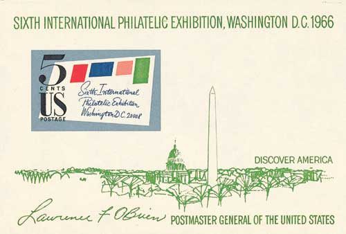 1311 - 1966 5c SIPEX souvenir sheet