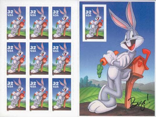 3137 - 1997 32c Bugs Bunny, pane of 10