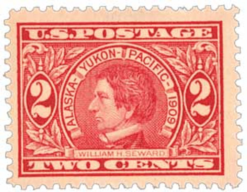 370 - 1909 2c Seward, carmine, perf 12