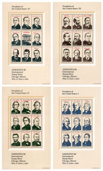 2216-19 - 1986 22c AMERIPEX '86 Presidents