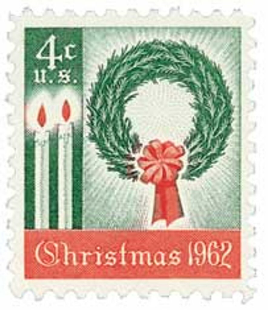# 1205 - 1962 4c Christmas Wreath and Candles