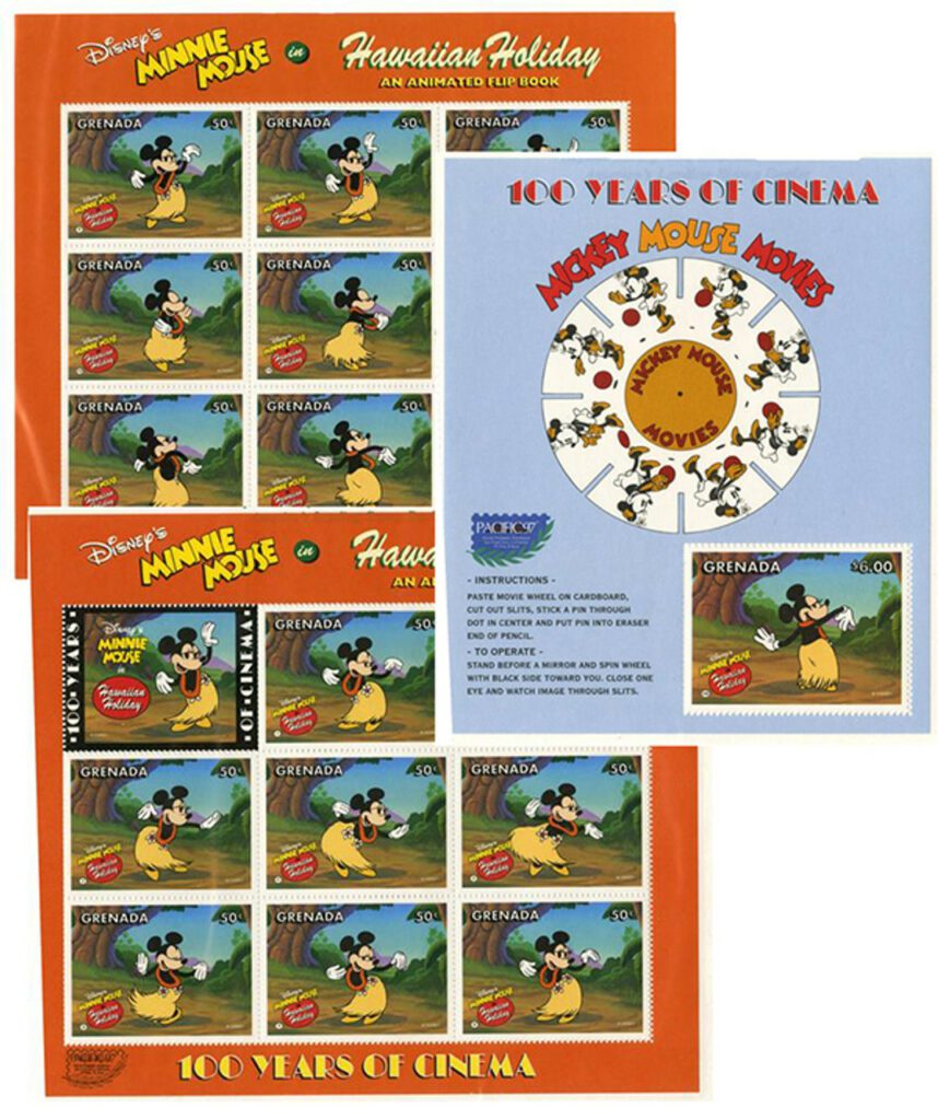 MDS326 - 1997 Disney Celebrates PACIFIC 97 with 100 Years of Cinema, Mint, 2 Sheets of Stamps & Souvenir Sheet, Grenada