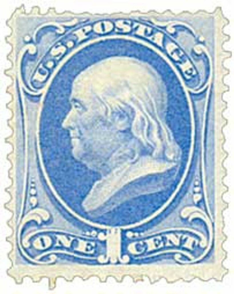 156 - 1873 1c Franklin, ultramarine