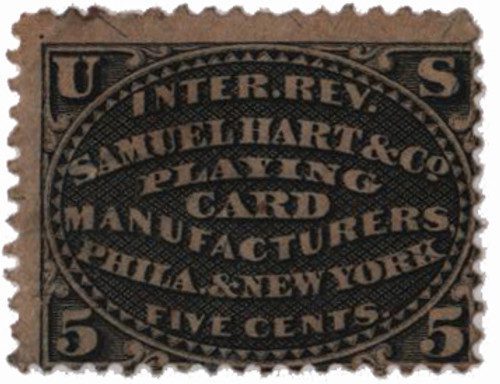 RU9b - 1871-77 5c blk,silk paper,Samuel Hart