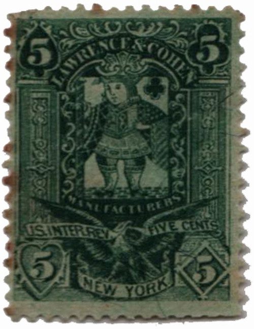 RU11b - 1871-77 5c green, silk paper