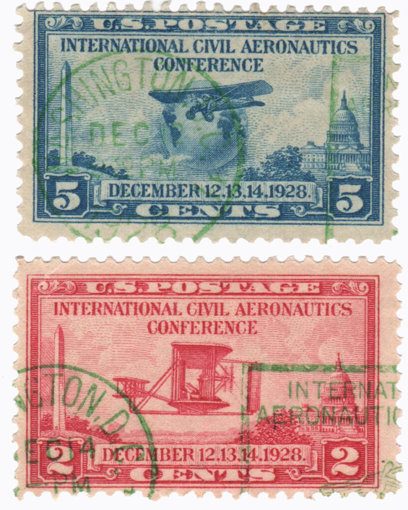 # 649-50 - 1928 International Civil Aeronautics Conference - set of 2