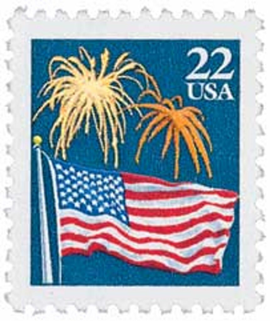 2276 - 1987 22c Flag and Fireworks