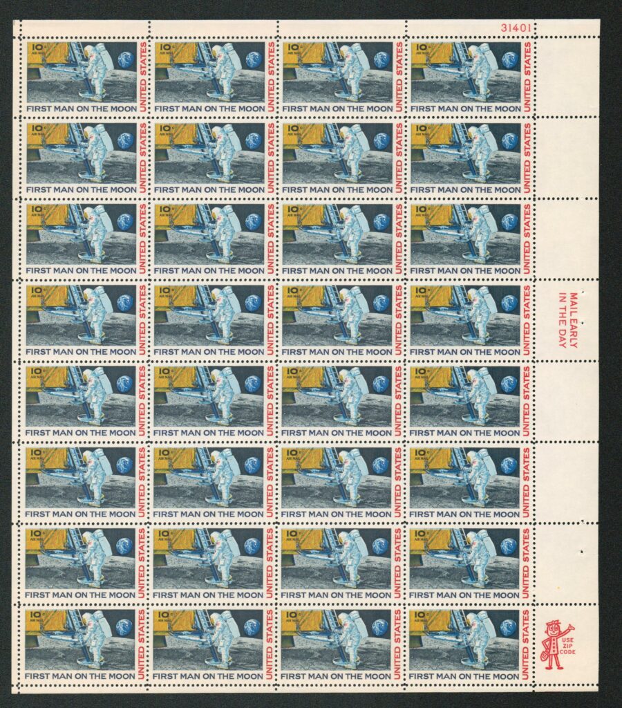 1969 10¢ Moon Landing Mint Sheet